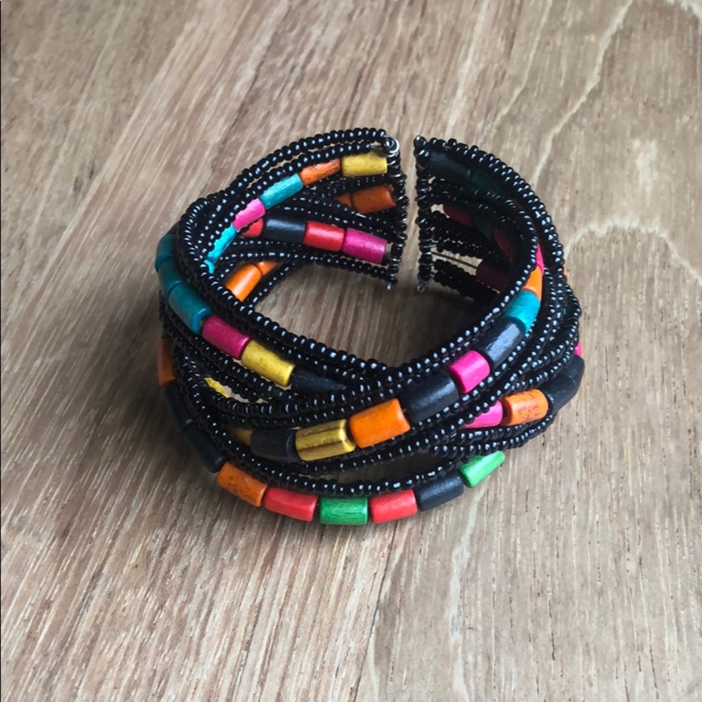 Wood Beaded Colorful Bracelet
